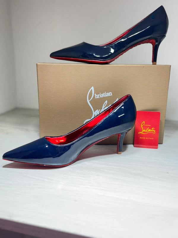 Louboutin 6cm navy blue
