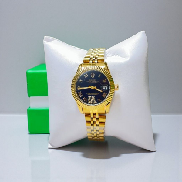 Rolex black and gold